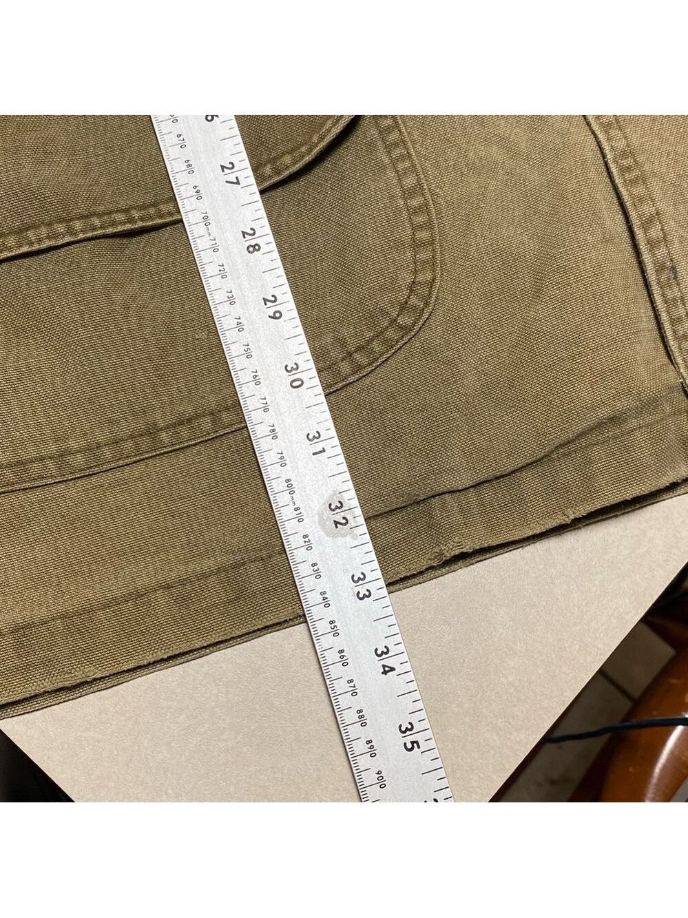 L.L. Bean Jacket Men's XL Tall Distressed Olive Green Barn Chore Coat lined - Picture 13 of 15